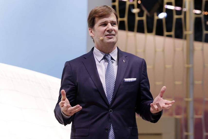  Jim Farley, en el Salón Internacional de Automóvil de Nueva York. Farley será el nuevo CEO de la automotriz al retirarse Jim Hackett el 1ro de octubre. 
