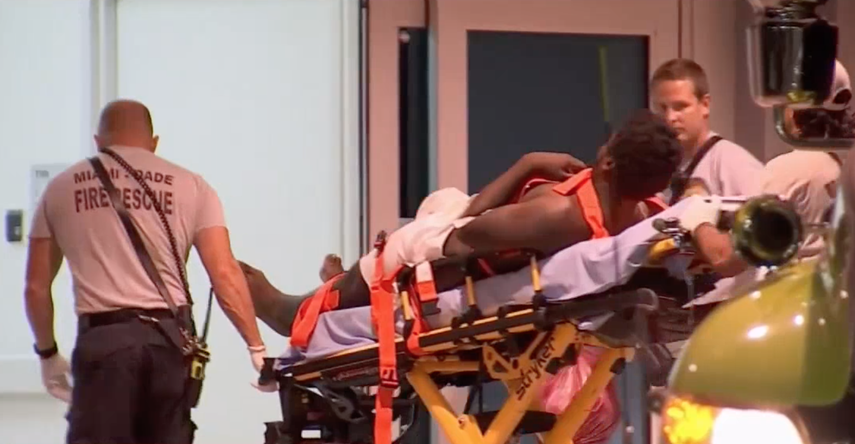 La víctima fue transportada al hospital.&nbsp;