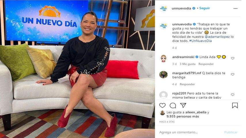 La presentadora Adamari López. El programa Un nuevo día ahora tendrá por nombre Hoy día.&nbsp;