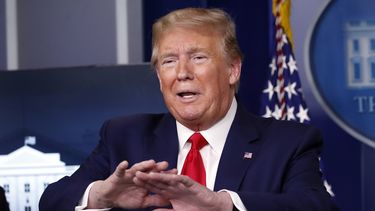 El presidente Donald Trump en la Casa Blanca en Washington, el 20 de abril del 2020.