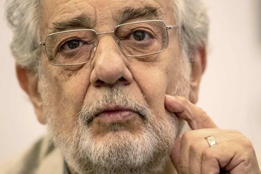 Pl&aacute;cido Domingo interviene en una conferencia de prensa sobre su espect&aacute;culo Giovanna d Arco en Madrid, Espa&ntilde;a.