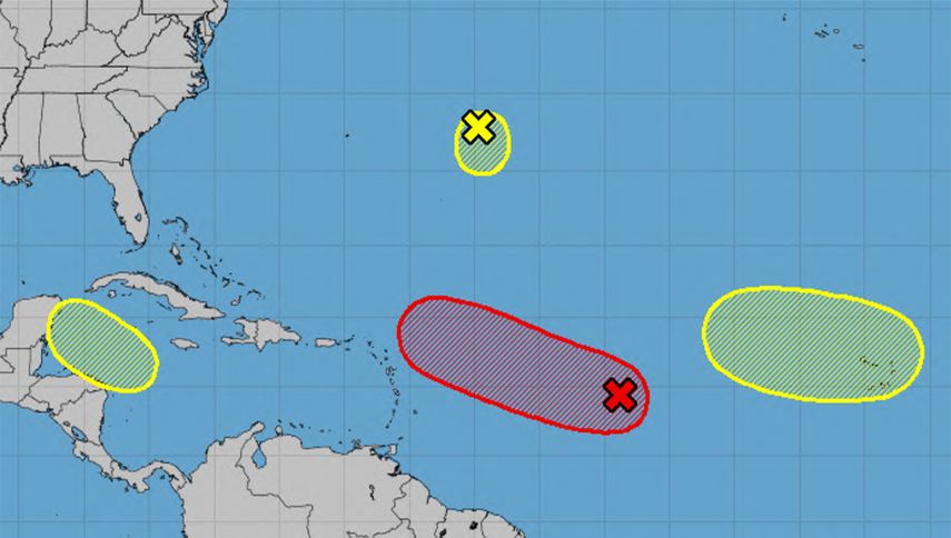 Cuatro ondas tropicales son monitoreadas por el Centro Nacional de Huracanes.