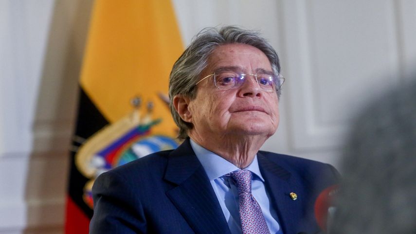 El expresidente de Ecuador, Guillermo Lasso, durante una entrevista&nbsp; en Madrid, España.