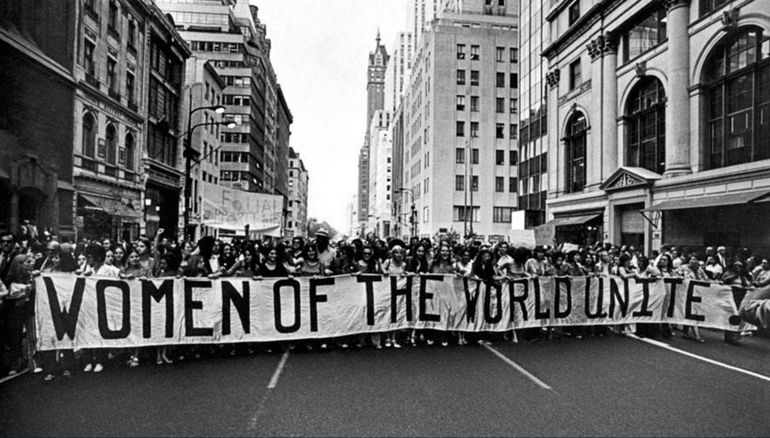 Foto de archivo de una de las primeras concentraciones a favor del feminismo.