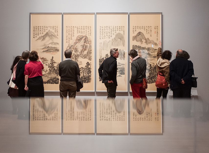La muestra recoge el significado antiguo del carácter shu (書), que representó la palabra libro, (XU BING STUDIO)