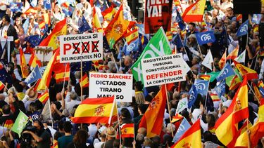 Cientos de miles de personas salieron a las calles en manifestación contra la amnistía en España.