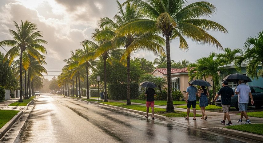 Altas temperaturas y lluvias en el sur de la Florida.