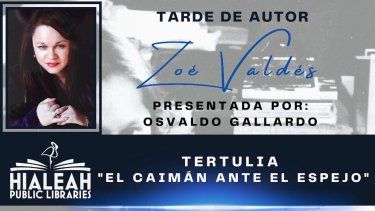 Tertulia con Zoé Valdés en la Biblioteca John F. Kennedy de Hialeah. Tertulia con Zoé Valdés en la Biblioteca John F. Kennedy de Hialeah.