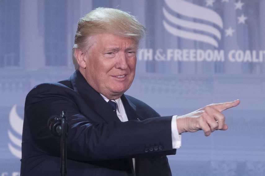 El presidente de Estados Unidos,&nbsp;Donald&nbsp;Trump, es visto este 8 de junio de 2017 en una conferencia conservadora en Washington, EEUU.