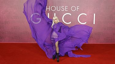 Lady Gaga en uno de los eventos previos a la proyección de La casa de Gucci, película que protagoniza.&nbsp;