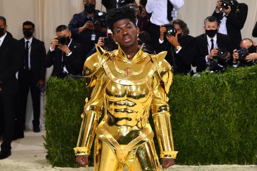 El rapero estadounidense Lil Nas X llega para la Met Gala 2021 en el Museo Metropolitano de Arte el 13 de septiembre de 2021 en Nueva York.&nbsp;