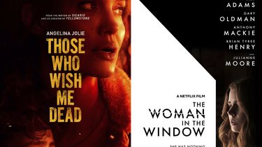 En esta combinación de fotos, el arte promocionar de las películas Those Who Wish Me Dead, que se estrena el viernes en HBO Max, y The Woman in the Window, que debuta el viernes en Netflix.&nbsp;