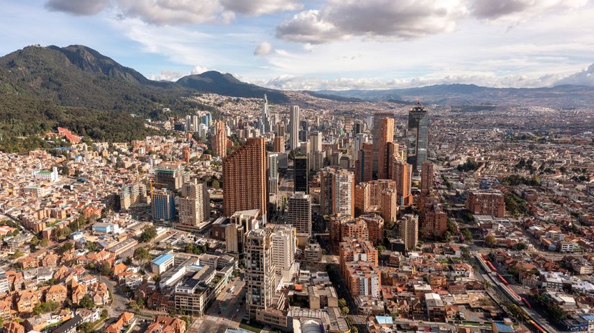 Vista aérea de Bogotá, Colombia