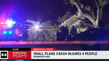 Imagen del accidente aéreo en Pembroke Pines.