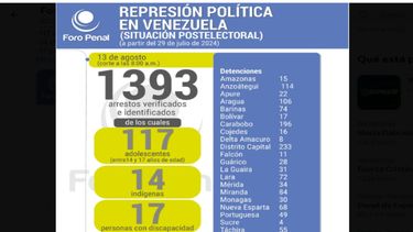 La ONG Foro Penal actualiza la data de detenciones