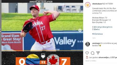 Tres lanzadores canadienses se combinaron para concretar la hazaña ante los sudamericanos