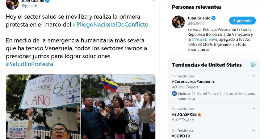 En el hospital J.M de los R&iacute;os, en la ciudad de Caracas, cuerpos de seguridad a servicio de la dictadura se presentaron para amedrentar la protesta pac&iacute;fica de los galenos. Ante este hecho, el l&iacute;der opositor&nbsp;envi&oacute; un mensaje a los cuerpos policiales.