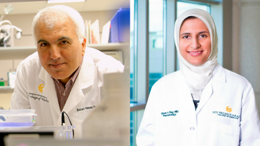 Los científicos&nbsp;Saleh Naser y Shazia Bég, de la Universidad de la Florida Central.