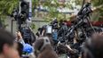 Periodistas durante una cobertura de prensa.
