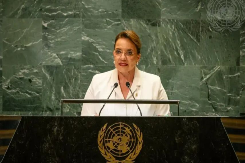 La presidenta de Honduras, Xiomara Castro, durante la 79ª Asamblea General de Naciones Unidas