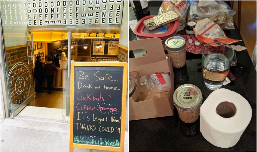 Los clientes de este bar de Nueva York que gastan 50 d&oacute;lares reciben un rollo de papel higi&eacute;nico gratis, un producto muy demandado en la crisis del coronavirus.&nbsp;El Patent Pending, un caf&eacute; de Manhattan, ofrece c&oacute;cteles para llevar en frascos&nbsp;de vidrio cerrados y vasos de caf&eacute; de cart&oacute;n.