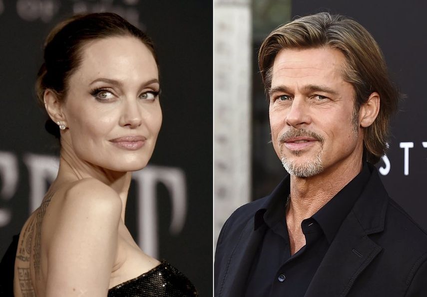 En esta combinación de fotos, Angelina Jolie en el estreno mundial de Maleficent: Mistress of Evil en Los Ángeles el 30 de septiembre de 2019, y Brad Pitt en una función especial de Ad Astra en Los Ángeles el 18 de septiembre de 2019. Jolie pide el retiro de juez privado en su divorcio.