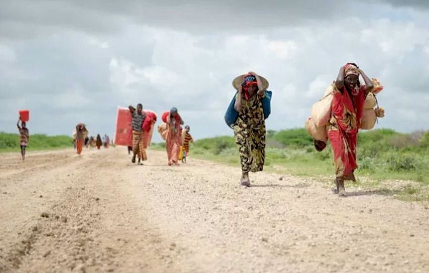 Migración forzada de población en Somalia.