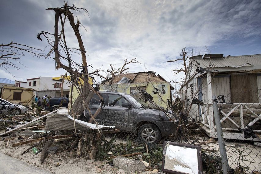 Vista de varios de los daños ocasionados por el huracán&nbsp;Irma&nbsp;en Philipsburg, en la isla de San Martín, ayer, 7 de septiembre de 2017. &nbsp;