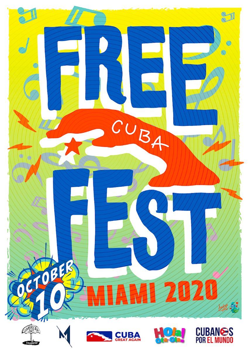 Cartel del&nbsp;Free Cuba Fest.