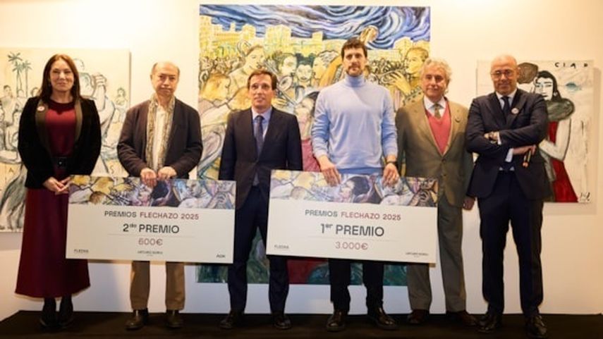 Los artistas José Ignacio Lucía Orrite y Luis Javier Gayá, galardonados con el Premio Flechazo de arte.