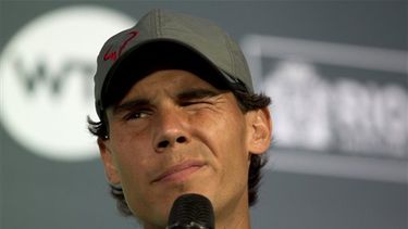 El tenista español Rafael Nadal escucha una pregunta durante una conferencia de prensa antes del inicio del Abierto de Río de Janeiro, el viernes 14 de febrero de 2014. El torneo comienza el sábado.