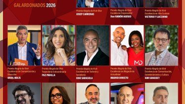 Imagen promocional de los Premios Alegría de Vivir muestra los rostros de los galardonados en la edición 2026.