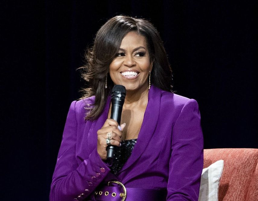 En esta fotografía de archivo del 11 de mayo de 2019 la ex primera dama Michelle Obama durante la conferencia Becoming: An Intimate Conversation with Michelle Obama en Atlanta.&nbsp;