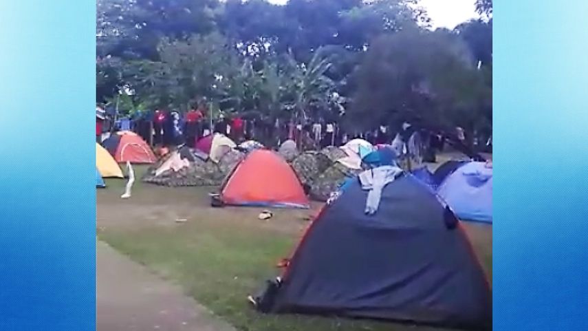 Vista de un campamento de migrantes irregulares en Puerto Obaldía, en Panamá.