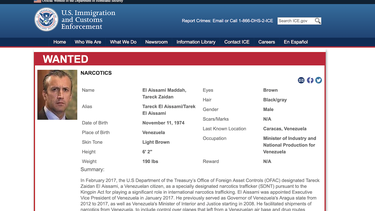 &nbsp;Tareck El Aissami incluido por EEUU en la lista de los más buscados por narcotráfico.