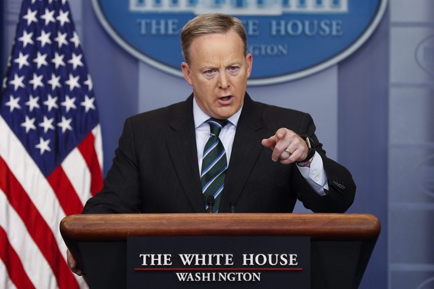 Sean&nbsp;Spicer,&nbsp;secretario de prensa de la Casa Blanca,&nbsp;durante una rueda de prensa en el Brady Press Briefing Room, en Washington.&nbsp;