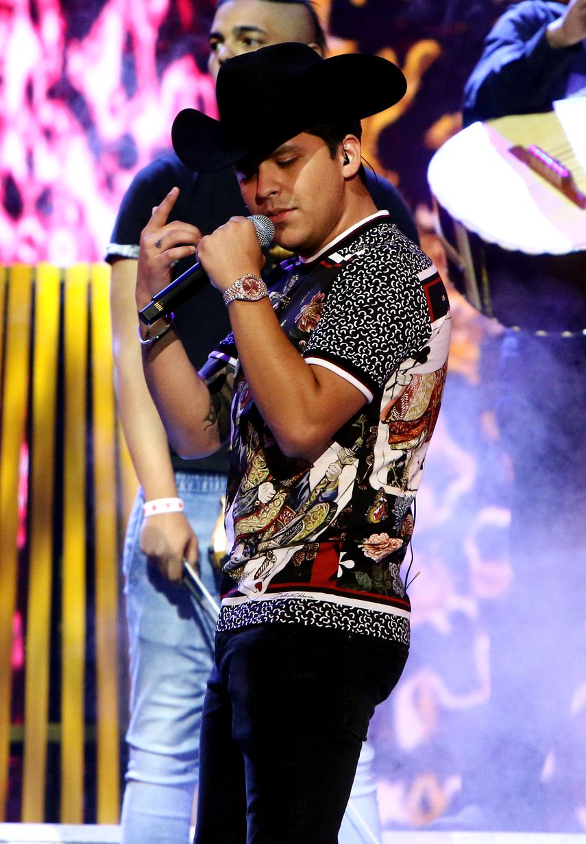 Christian Nodal durante los ensayos de los Billboard Latinos 2018.&nbsp;