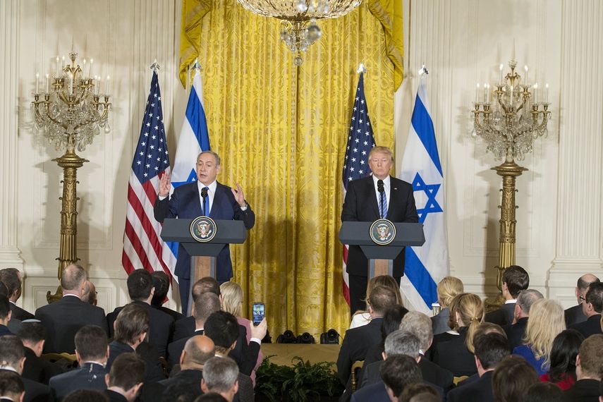 Donald Trump y el primer ministro israelí, Benjamin Netanyahu, durante una rueda de prensa en la Casa Blanca en febrero pasado.