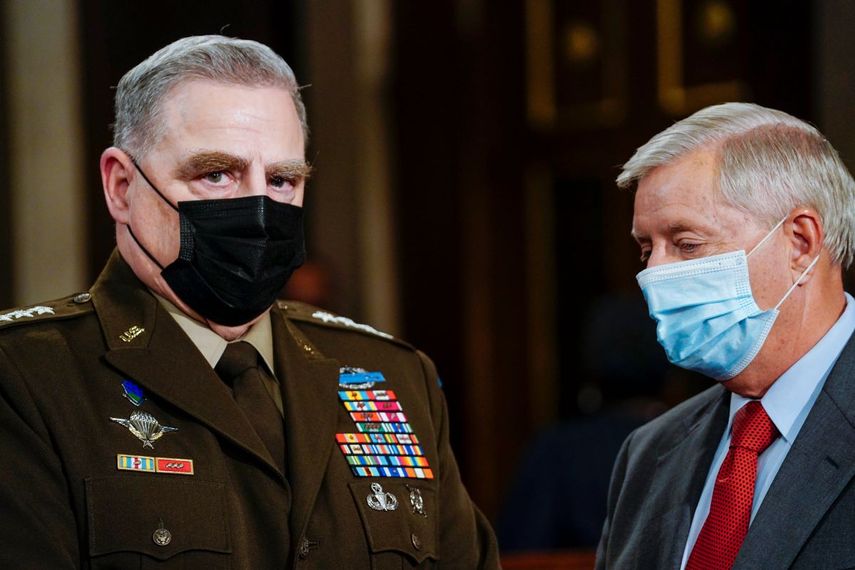 El jefe del estado Mayor Conjunto de EEUU general Mark Milley en el Capitolio en Washington el 28 de abril del 2021.&nbsp;