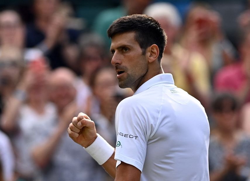 Novak Djokovic durante el torneo de Wimbledon