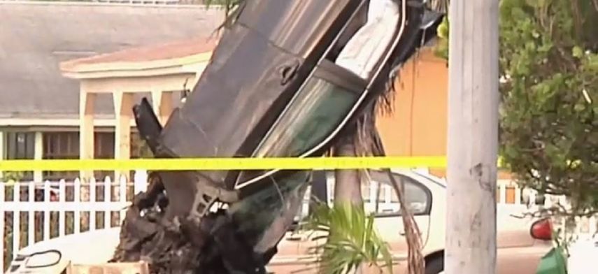 Cortó a otro conductor, perdió el control de su automóvil y se estrelló contra un árbol.