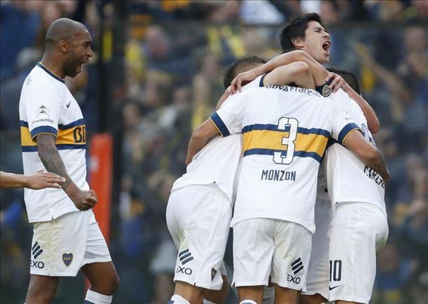 Boca celebró el campeonato ante su público, en La Bombonera (EFE)