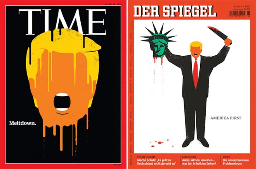 Dos de las portadas del cubano Edel Rodríguez.&nbsp;