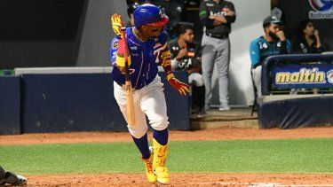 El venezolano Ronald Acuña Jr. está en medio de su segunda pasantía por la Liga Venezolana de Béisbol Profesional, tras debutar en el torneo pasado.