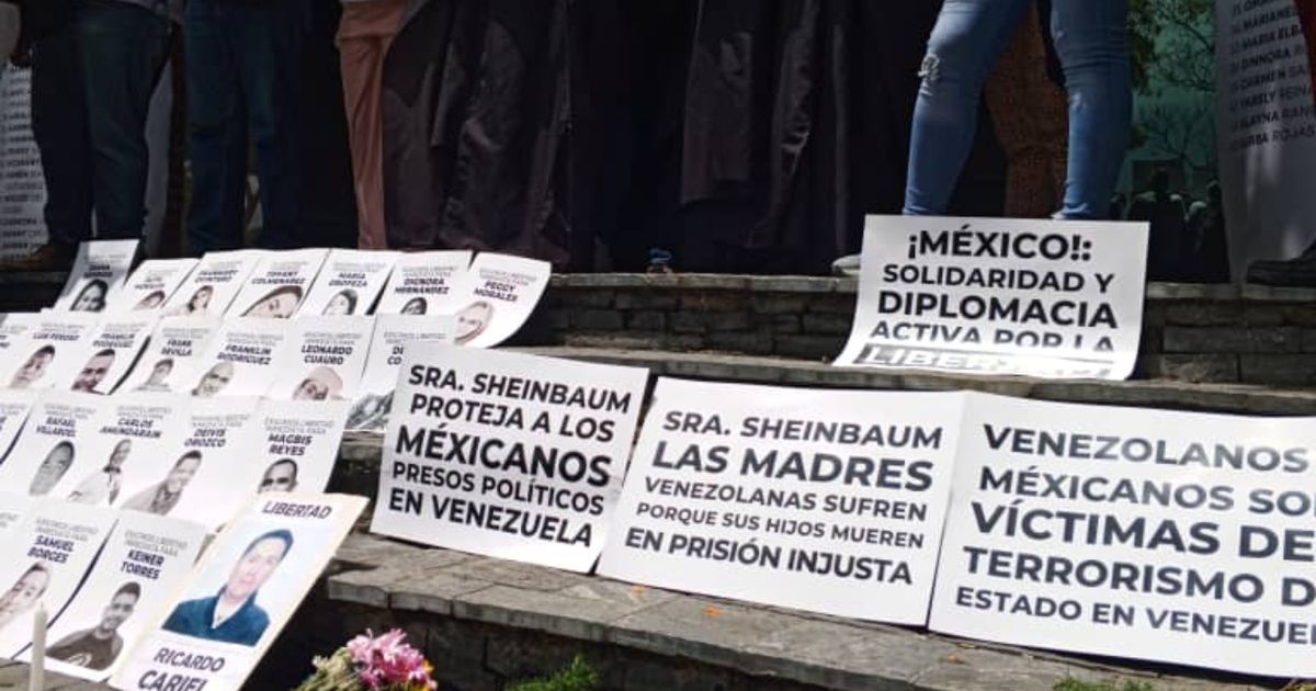 Manifestantes venezolanos instan a México a interceder por justicia para los presos políticos