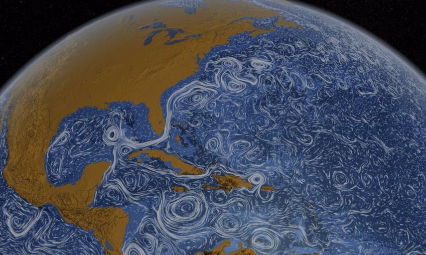 La Corriente del Golfo, cinta transportadora gigante de agua a través del Atlántico Norte, registra durante las últimas décadas la mayor situación de debilidad&nbsp;