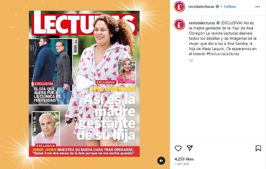 La revista Lecturas publicó la imagen de la presunta madre biológica de la nieta de Ana Obregón.&nbsp;