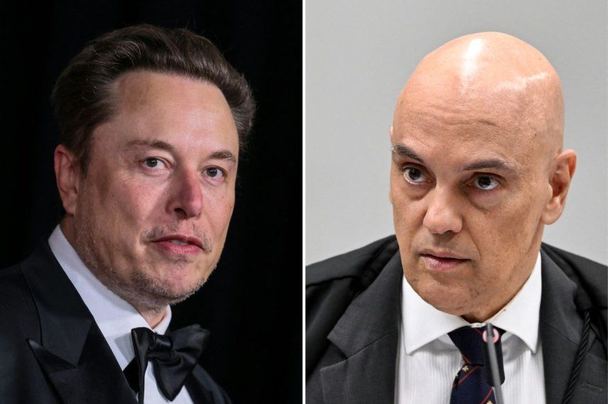 El empresario Elon Musk y el juez brasileño Alexandre de Moraes.