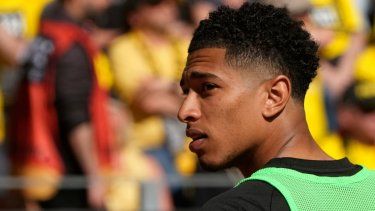 Jude Bellingham del Borussia Dortmund durante el partido contra Mainz en la Bundesliga, el sábado 13 de mayo de 2023, en Dortmund, Alemania.