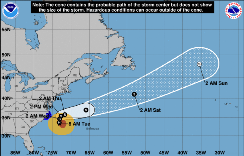 Huracan María afectará la costa sureste de EEUU con fuertes lluvias en Carolina del Norte.&nbsp;